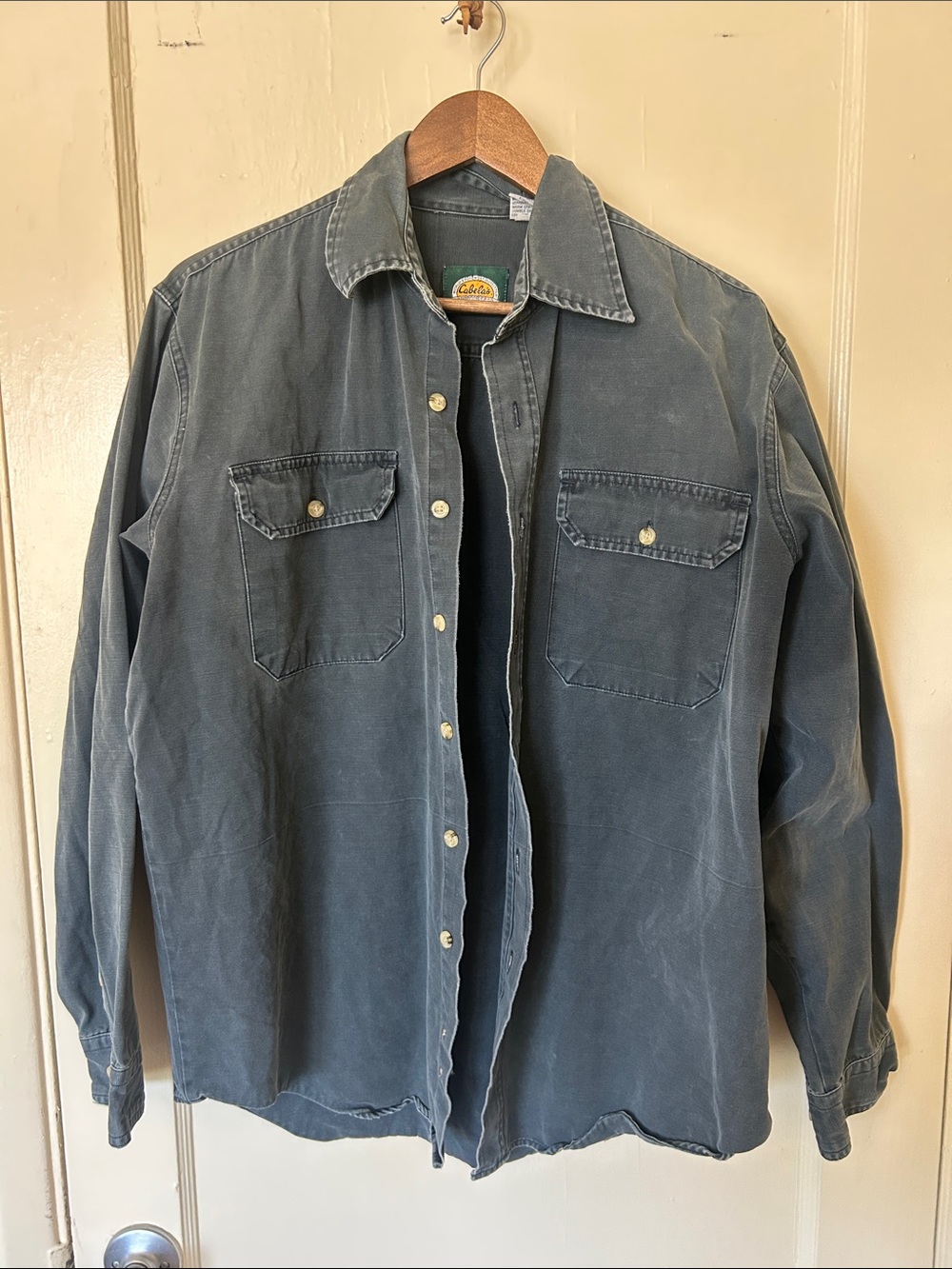 Cabela's Vintage Faded Blue Men's Shirt Jacket